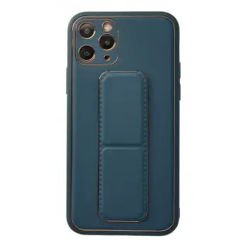 Newface Apple iPhone 11 Pro Kılıf Coco Deri Standlı Kapak - Mavi
