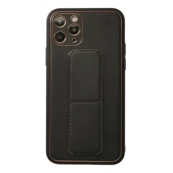 Newface Apple iPhone 11 Pro Kılıf Coco Deri Standlı Kapak - Siyah