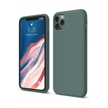 Newface iPhone 11 Pro Kılıf First Silikon - Koyu Yeşil