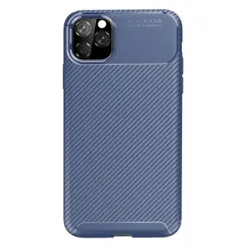 Newface iPhone 11 Pro Max Kılıf Auto Focus Karbon Kapak - Lacivert