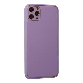 Newface iPhone 11 Pro Max Kılıf Coco Deri Silikon Kapak - Lila