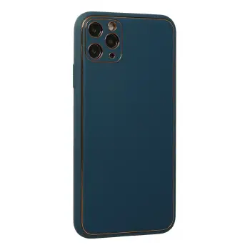 Newface iPhone 11 Pro Max Kılıf Coco Deri Silikon Kapak - Mavi