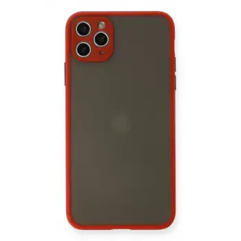 Newface Apple iPhone 11 Pro Max Kılıf Montreal Silikon Kapak - Kırmızı