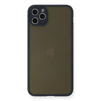 Newface Apple iPhone 11 Pro Max Kılıf Montreal Silikon Kapak - Lacivert