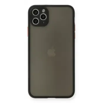 Newface Apple iPhone 11 Pro Max Kılıf Montreal Silikon Kapak - Siyah