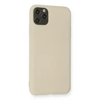 Newface iPhone 11 Pro Max Kılıf Nano içi Kadife Silikon - Bej