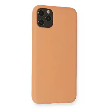 Newface Apple iPhone 11 Pro Max Kılıf Nano içi Kadife Silikon - Mat Turuncu