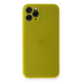Newface iPhone 11 Pro Max Kılıf PP Ultra İnce Kapak - Sarı