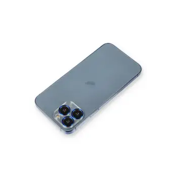 Newface iPhone 11 Pro Max Metal Kamera Lens Koruma Cam - Mavi