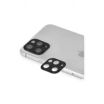 Newface Apple iPhone 11 Pro Max Pers Alüminyum Kamera Lens - Siyah
