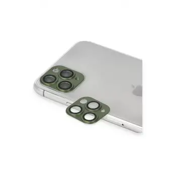 Newface Apple iPhone 11 Pro Max Pers Alüminyum Kamera Lens - Yeşil