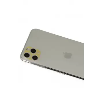 Newface Apple iPhone 11 Pro Max Rainbow Kamera Lens Koruma Cam - Gold
