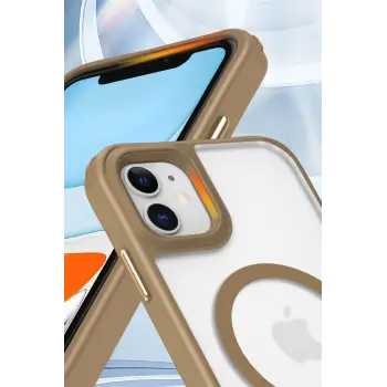 Newface iPhone 12 Kılıf Enka Magsafe Silikon Kılıf - Desert