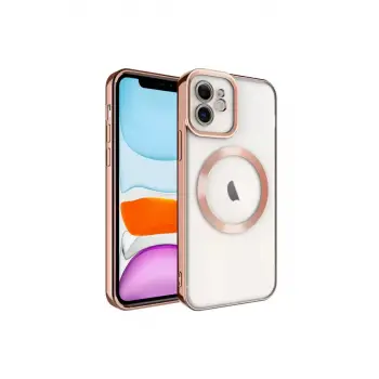 Newface Apple iPhone 12 Kılıf Kross Magneticsafe Kapak - Rose