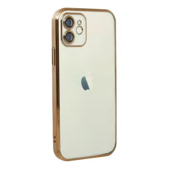 Newface iPhone 12 Kılıf Razer Lensli Silikon - Gold