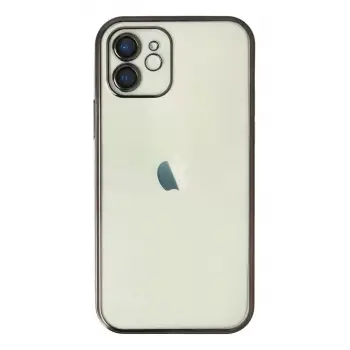 Newface Apple iPhone 12 Kılıf Razer Lensli Silikon - Siyah