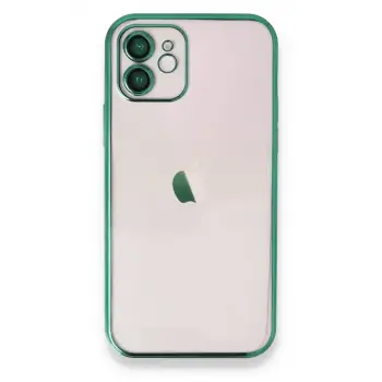 Newface Apple iPhone 12 Kılıf Razer Lensli Silikon - Yeşil
