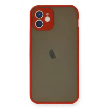 Newface Apple iPhone 12 Mini Kılıf Montreal Silikon Kapak - Kırmızı