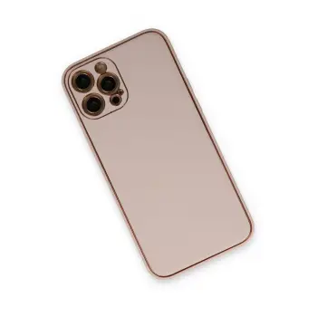 Newface iPhone 12 Pro Kılıf Coco Deri Silikon Kapak - Pudra