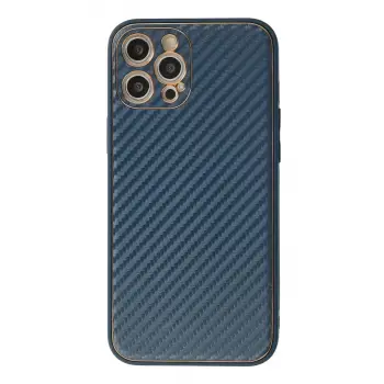 Newface Apple iPhone 12 Pro Kılıf Coco Karbon Silikon - Mavi