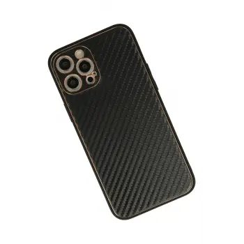 Newface iPhone 12 Pro Kılıf Coco Karbon Silikon - Siyah