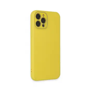 Newface iPhone 12 Pro Kılıf Lansman Glass Kapak - Sarı