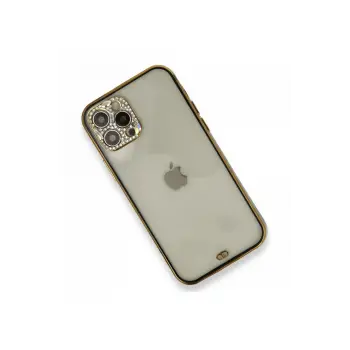 Newface iPhone 12 Pro Kılıf Liva Taşlı Silikon - Siyah