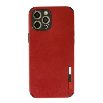 Newface Apple iPhone 12 Pro Kılıf Loop Deri Silikon - Kırmızı