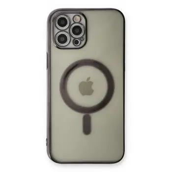 Newface iPhone 12 Pro Kılıf Magneticsafe Lazer Silikon - Siyah