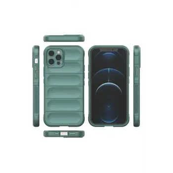 Newface iPhone 12 Pro Kılıf Optimum Silikon - Koyu Yeşil