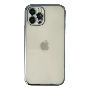 Newface Apple iPhone 12 Pro Kılıf Razer Lensli Silikon - Lacivert