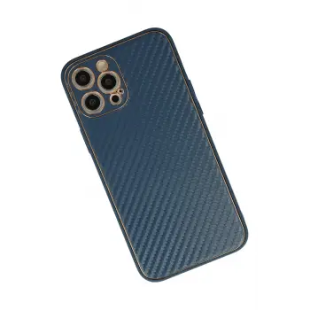 Newface iPhone 12 Pro Max Kılıf Coco Karbon Silikon - Mavi