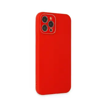 Newface Apple iPhone 12 Pro Max Kılıf Lansman Glass Kapak - Kırmızı