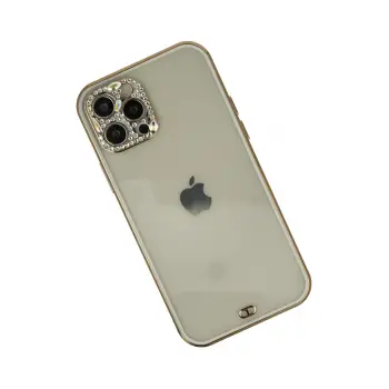 Newface iPhone 12 Pro Max Kılıf Liva Taşlı Silikon - Beyaz