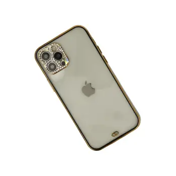 Newface iPhone 12 Pro Max Kılıf Liva Taşlı Silikon - Siyah