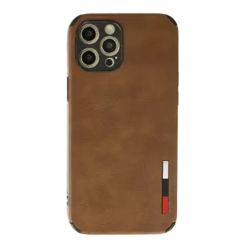 Newface Apple iPhone 12 Pro Max Kılıf Loop Deri Silikon - Kahverengi