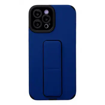 Newface Apple iPhone 12 Pro Max Kılıf Mega Standlı Silikon - Mavi