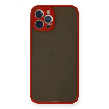 Newface Apple iPhone 12 Pro Max Kılıf Montreal Silikon Kapak - Kırmızı