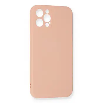 Newface iPhone 12 Pro Max Kılıf Nano içi Kadife Silikon - Pudra