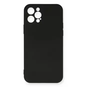 Newface Apple iPhone 12 Pro Max Kılıf Nano içi Kadife Silikon - Siyah