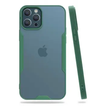 Newface Apple iPhone 12 Pro Max Kılıf Platin Silikon - Yeşil