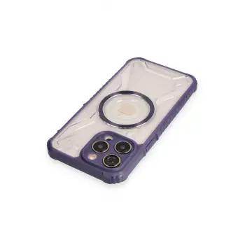 Newface iPhone 12 Pro Max Kılıf Prag Magneticsafe Kapak - Derin Mor