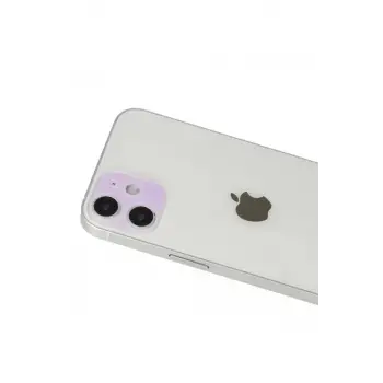Newface Apple iPhone 12 Rainbow Kamera Lens Koruma Cam - Mor