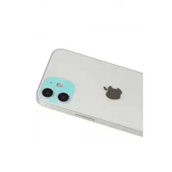 Newface Apple iPhone 12 Rainbow Kamera Lens Koruma Cam - Yeşil
