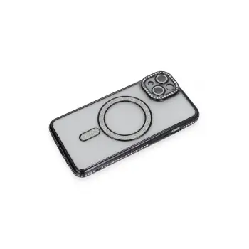 Newface iPhone 13 Kılıf Joke Simli Magneticsafe Kılıf - Siyah