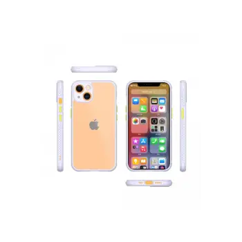 Newface iPhone 13 Mini Kılıf Miami Şeffaf Silikon - Lila