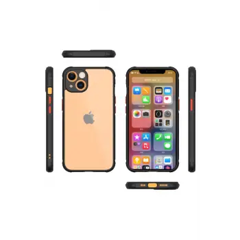 Newface iPhone 13 Mini Kılıf Miami Şeffaf Silikon - Siyah