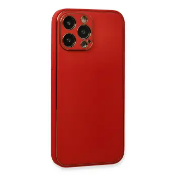 Newface iPhone 13 Pro Kılıf Coco Deri Silikon Kapak - Kırmızı