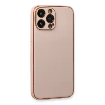 Newface iPhone 13 Pro Kılıf Coco Deri Silikon Kapak - Pembe