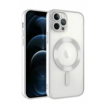 Newface Apple iPhone 13 Pro Kılıf Kross Magneticsafe Kapak - Gümüş